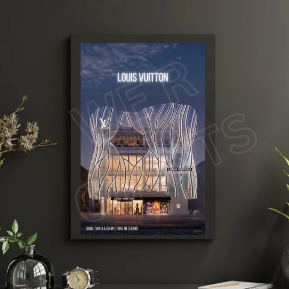 Louis Vuitton Sanlitun Flagship Store in Beijing (night view) 11x17 Art Print